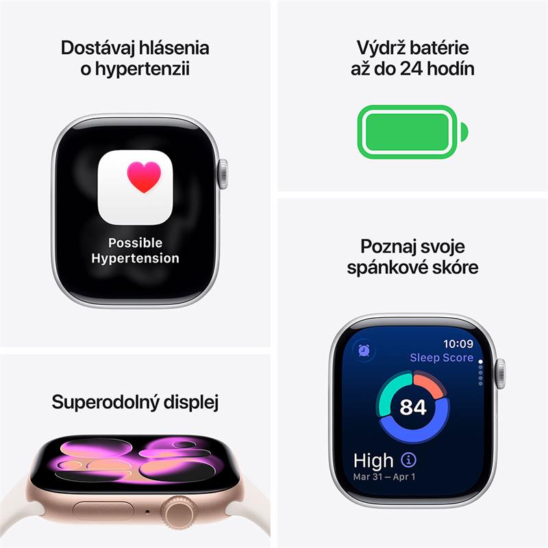 Apple Watch Series 11 GPS 42mm Klavírny čierny hliník s čiernym športovým remienkom - S/M *Rozbalený* 