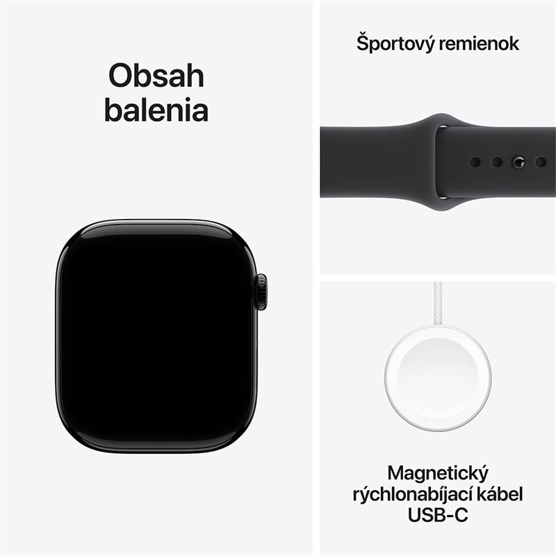Apple Watch Series 11 GPS 42mm Klavírny čierny hliník s čiernym športovým remienkom - S/M *Rozbalený* 