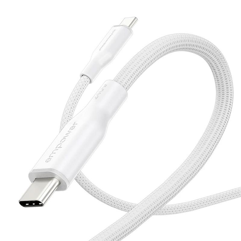 PanzerGlass kábel EMPOWER Racing USB-C to USB-C 2m 240W - White 