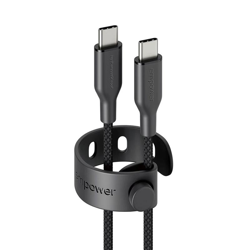 PanzerGlass kábel EMPOWER Racing USB-C to USB-C 2m 60W - Black 