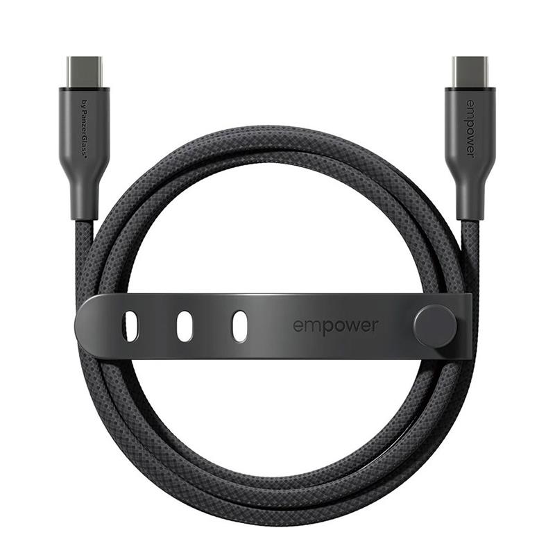 PanzerGlass kábel EMPOWER Racing USB-C to USB-C 2m 60W - Black 