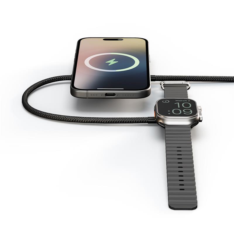 Zens Pro 2 Qi2 and Watch Charging cable Black 