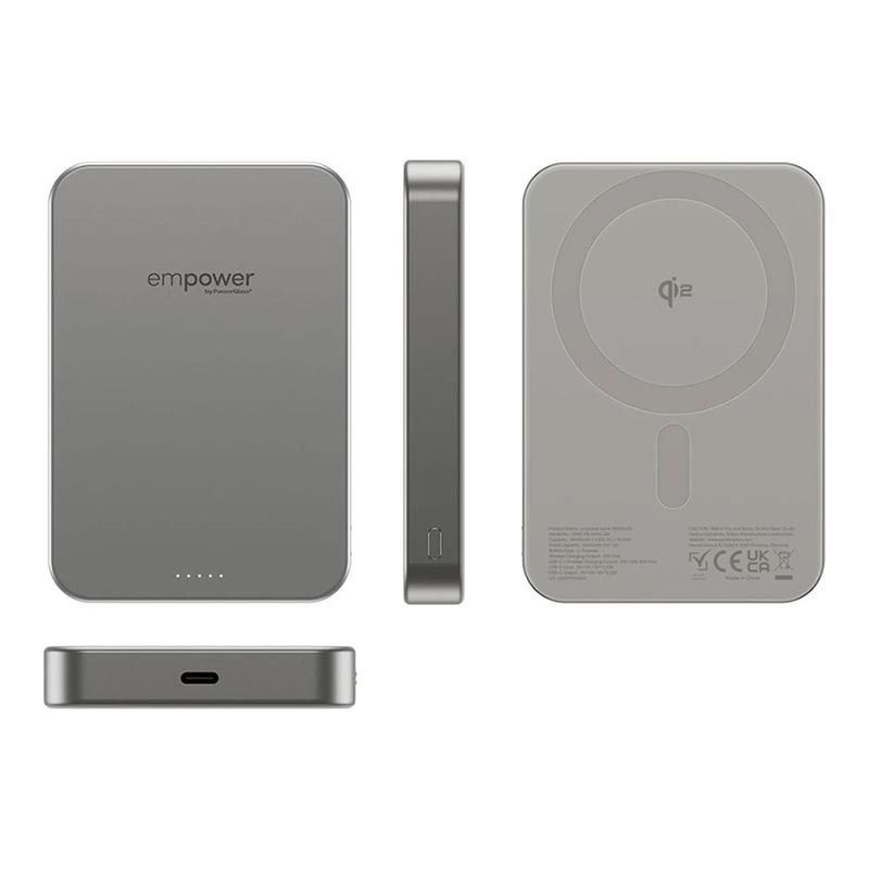 PanzerGlass EMPOWER Wireless Qi2 Powerbank 10.000 mAh - Titanium 