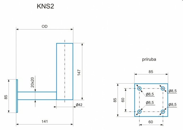 CSAT   KNS2   konzola pre malé zariadenia - odsadenie 14,1cm
