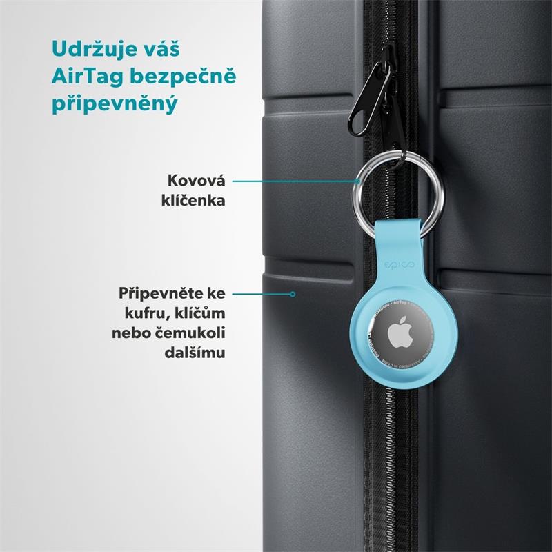 Epico silikonové púzdro s plnou zadnou stranou pre AirTag - svetlo modrá 