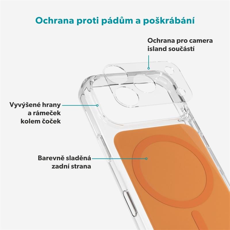 Epico Tile Mag+ Case iPhone 17 Pro Max Qi2 & MagSafe - oranžová (dierky na šnurku + camera island protector)  
