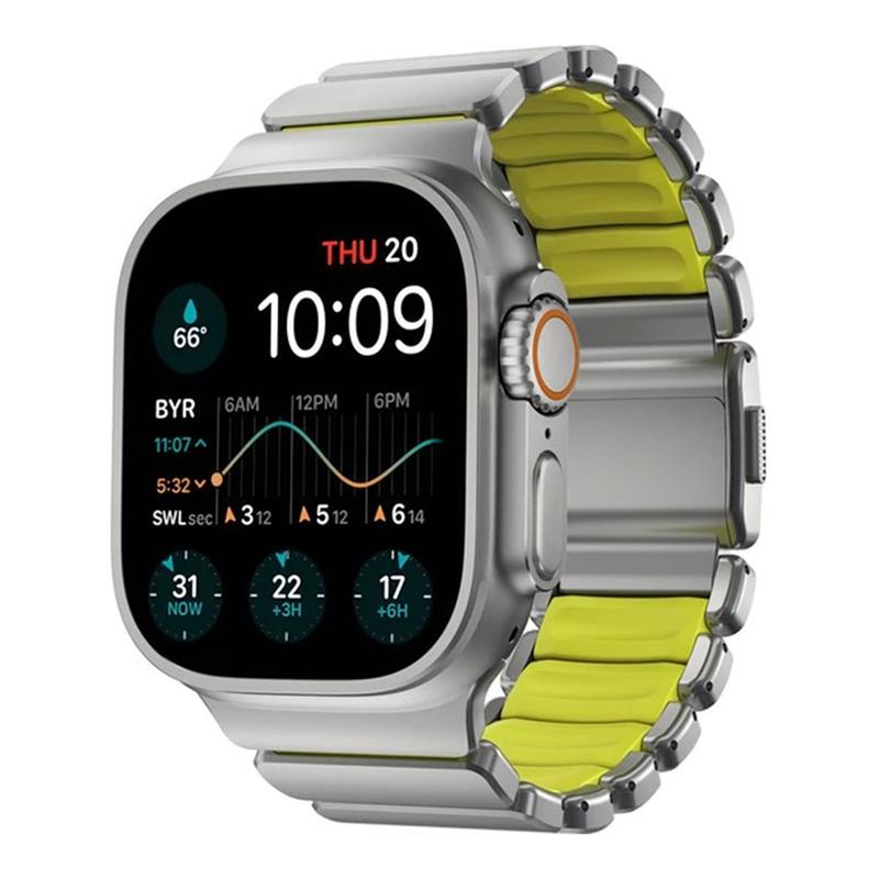 Nomad remienok Stratos pre Apple Watch 44-49mm - Volt/Natural Hardware 