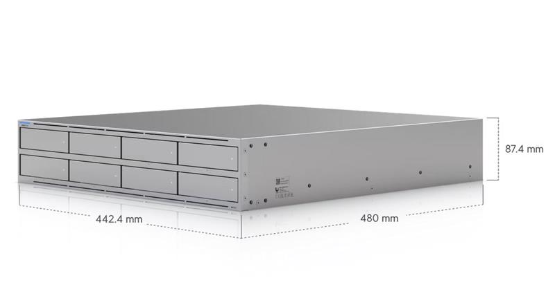 Ubiquiti UniFi UNAS-PRO-8  NAS server, 8x 3,5/2,5" disk HDD/SSD,2x NVMe SSD RAID, 10GbE, 2x SFP+ 