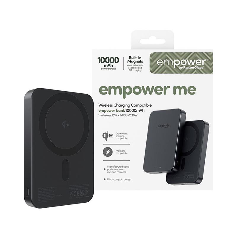 PanzerGlass EMPOWER Wireless Qi2 Powerbank 10.000 mAh - Black 