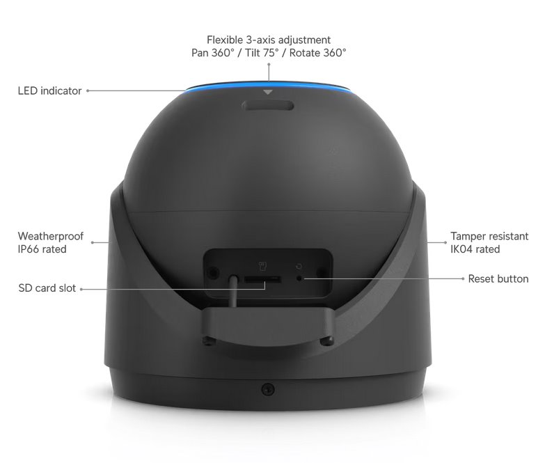 Ubiquiti UniFi Video Camera G6 Pro Turret (8MP, 3864*2160/30sn; 2.6x opt. zoom)  čierna 