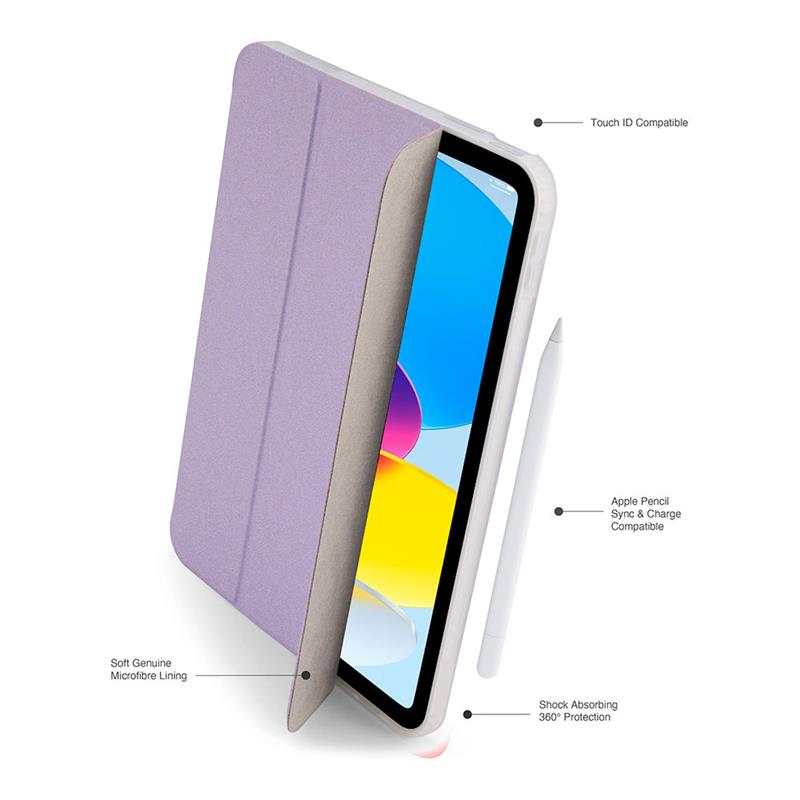 Pipetto puzdro Origami No7 Tri-Folio Case pre iPad 10-11 Gen 2022/2025 - Metallic Purple 