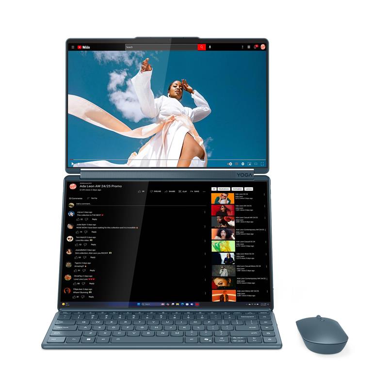 Lenovo Yoga Book 9 14IAH10 Intel Ultra7 255H 32GB 1TB-SSD 2x14"2.8K OLED GL Touch IntelARC PEN Win11Home TidalTeal  