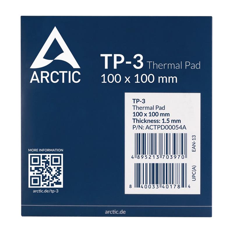 Arctic TP-3 Premium Performance Thermal Pad, 100x100mm, t:1.5mm 