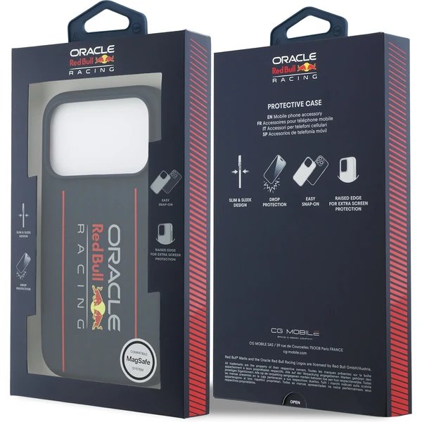 Red Bull Silicone Vertical Logo MagSafe Zadný Kryt pre iPhone 17 Pro Max modrý 
