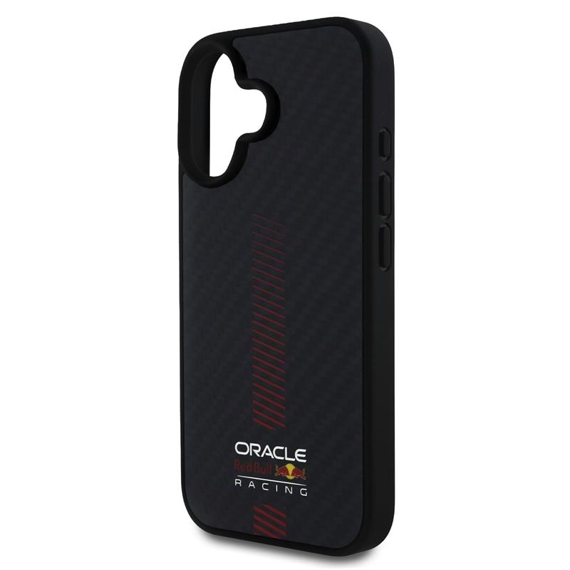 Red Bull Carbon Powerbar MagSafe Zadný Kryt pre iPhone 16 čierny 