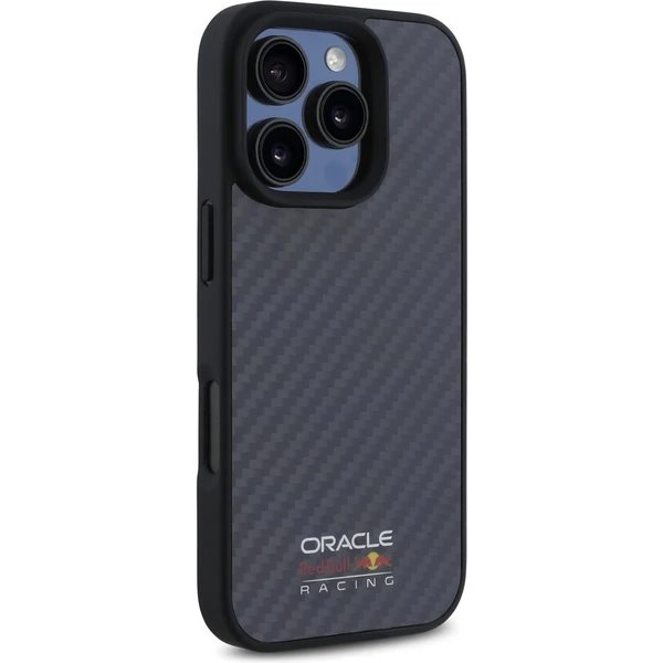 Red Bull Carbon Shiny MagSafe Zadný Kryt pre iPhone 16 Pro Max čierny 