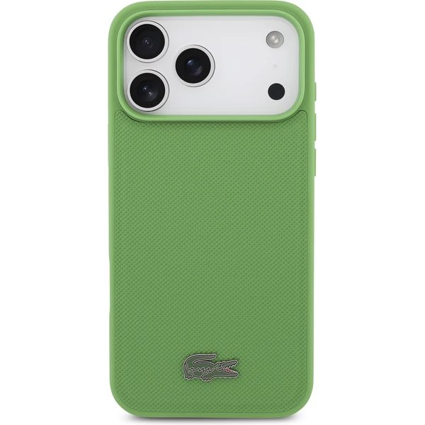 Lacoste Iconic Petit Pique MagSafe kryt + peňaženka iPhone 17 Pro Max zelený 