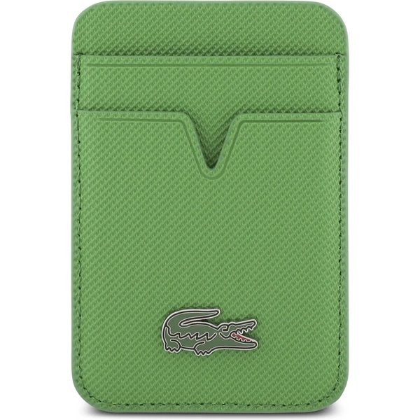 Lacoste Iconic Petit Pique MagSafe kryt + peňaženka iPhone 17 Pro Max zelený 