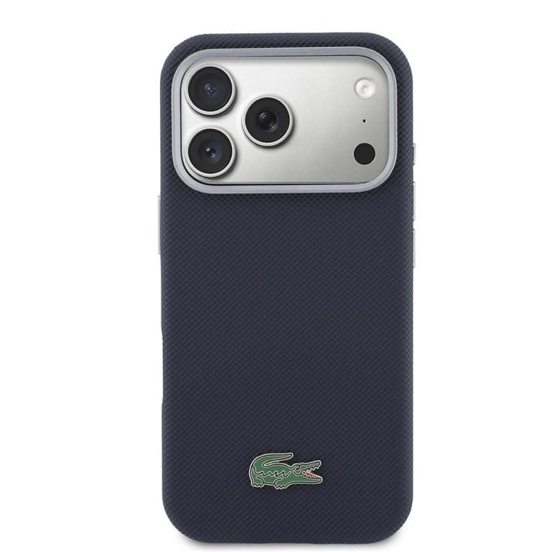 Lacoste PVC Petit Pique Semi Wrap MagSafe pre iPhone 17 Pro Max modrý 