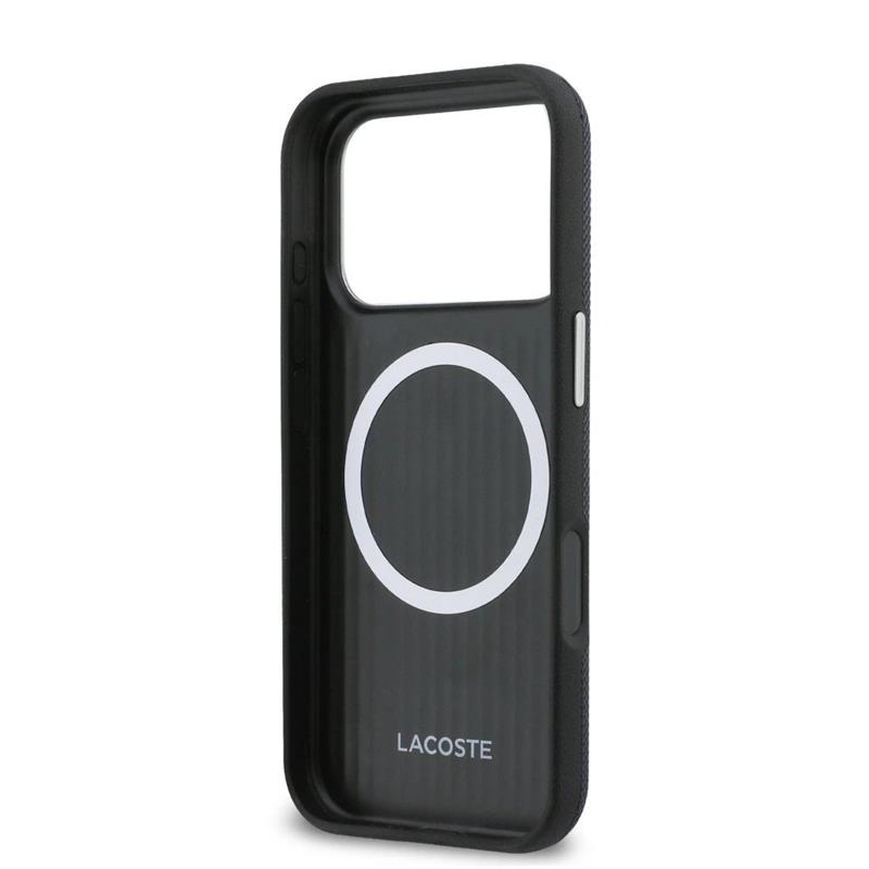 Lacoste PVC Petit Pique Semi Wrap MagSafe pre iPhone 17 Pro Max modrý 