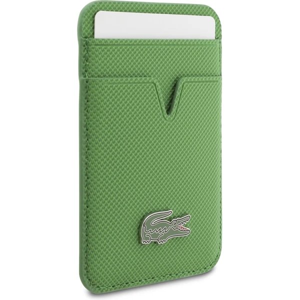 Lacoste Iconic Petit Pique MagSafe kryt + peňaženka iPhone 17 Pro zelený 
