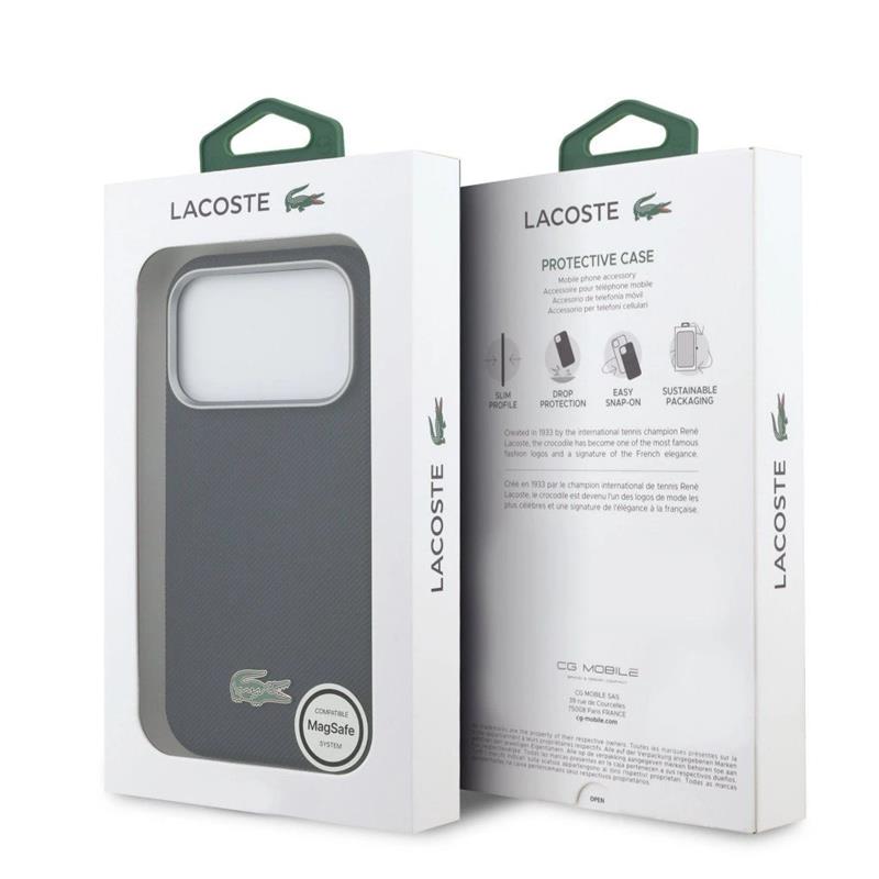 Lacoste PVC Petit Pique Semi Wrap MagSafe pre iPhone 17 Pro modrý 