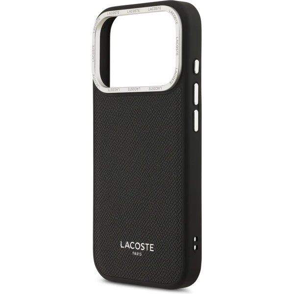 Lacoste PU Leather Champs Elysees MagSafe kryt iPhone 17 Pro čierny 