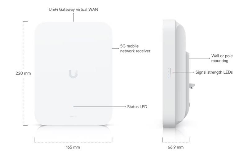 Ubiquiti UniFi 5G Max Outdoor   5G router 2xSIM/eSIM, POE - outdoor 