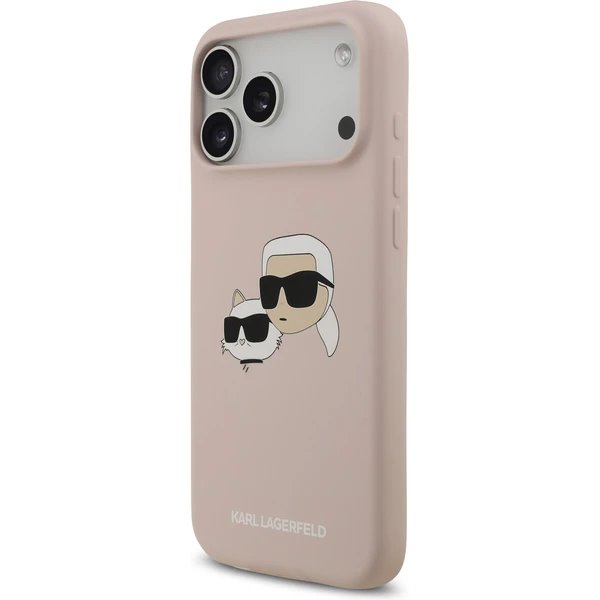 Karl Lagerfeld Liquid Silicone Double Heads MagSafe kryt iPhone 17 Pro Max ružový 