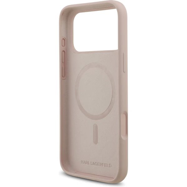Karl Lagerfeld Liquid Silicone Double Heads MagSafe kryt iPhone 17 Pro Max ružový 
