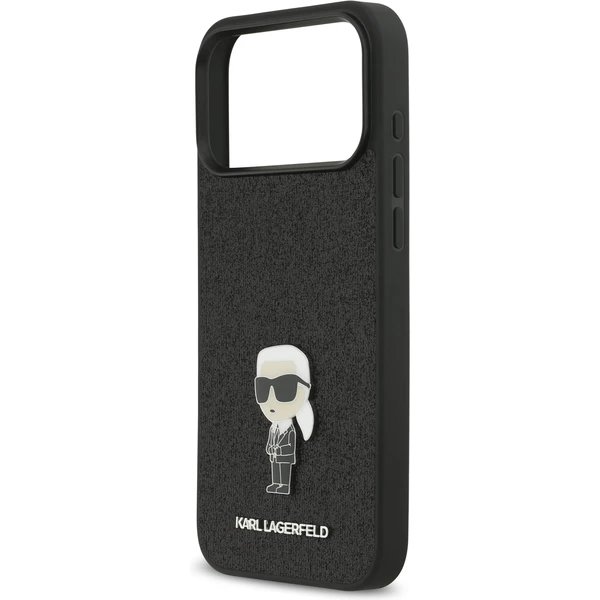 Karl Lagerfeld Fixed Glitter Metal Ikonik kryt iPhone 17 Pro Max čierny 