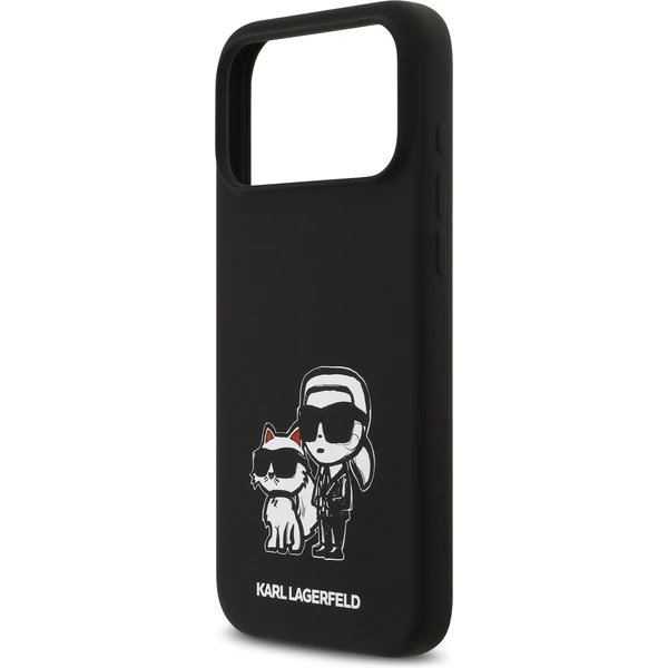 Karl Lagerfeld Liquid Silicone K&CH Sketch MagSafe kryt iPhone 17 Pro čierny 