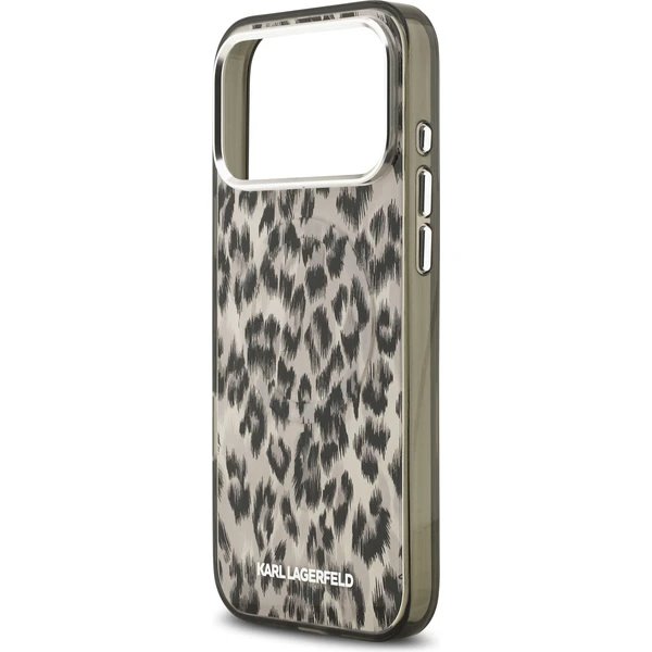 Karl Lagerfeld IML Leopard MagSafe kryt iPhone 17 Pro hnedý 