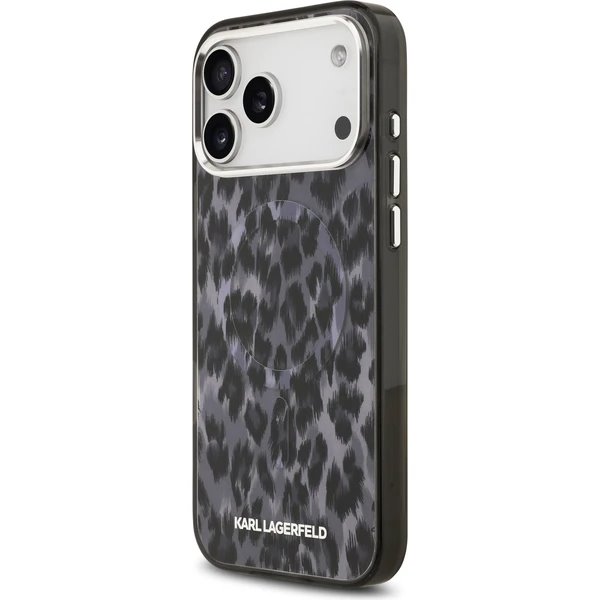 Karl Lagerfeld IML Leopard MagSafe kryt iPhone 17 Pro šedá 