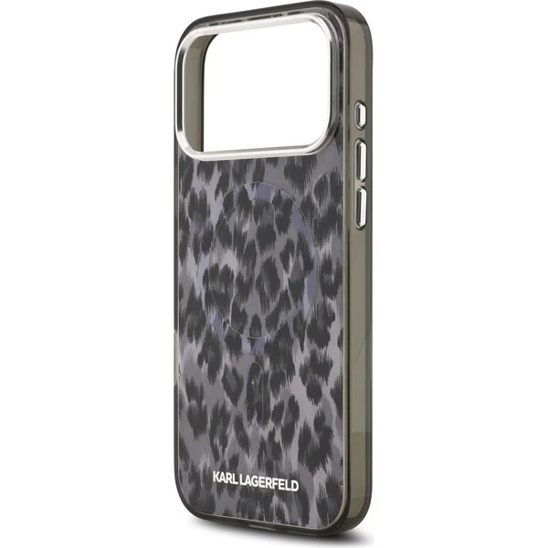 Karl Lagerfeld IML Leopard MagSafe kryt iPhone 17 Pro šedá 