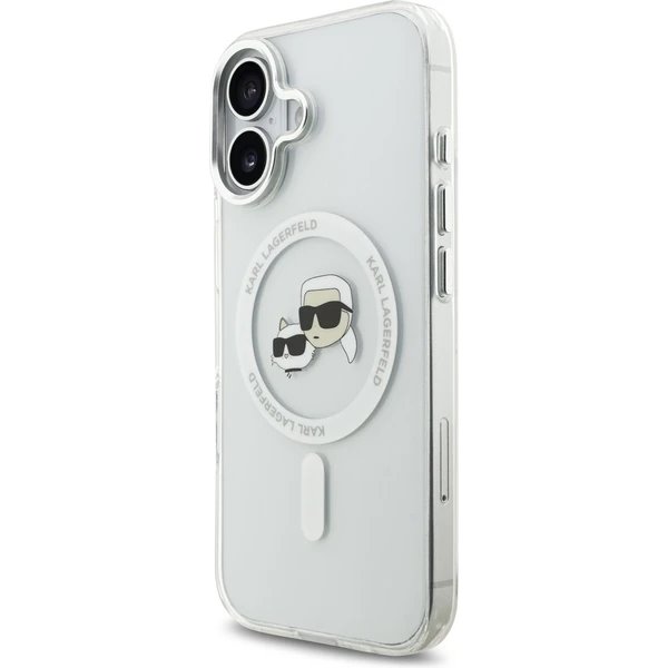 Karl Lagerfeld IML K&CH Heads Metal Frame MagSafe MagSafe kryt iPhone 17 priehľadná 