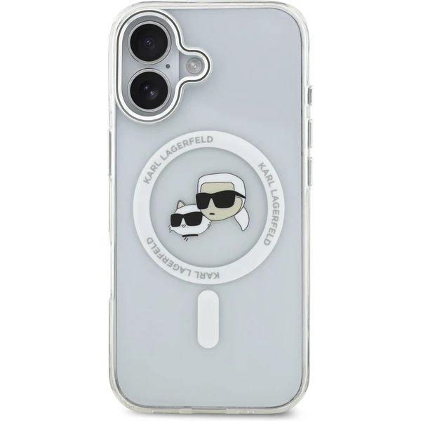 Karl Lagerfeld IML K&CH Heads Metal Frame MagSafe MagSafe kryt iPhone 17 priehľadná 