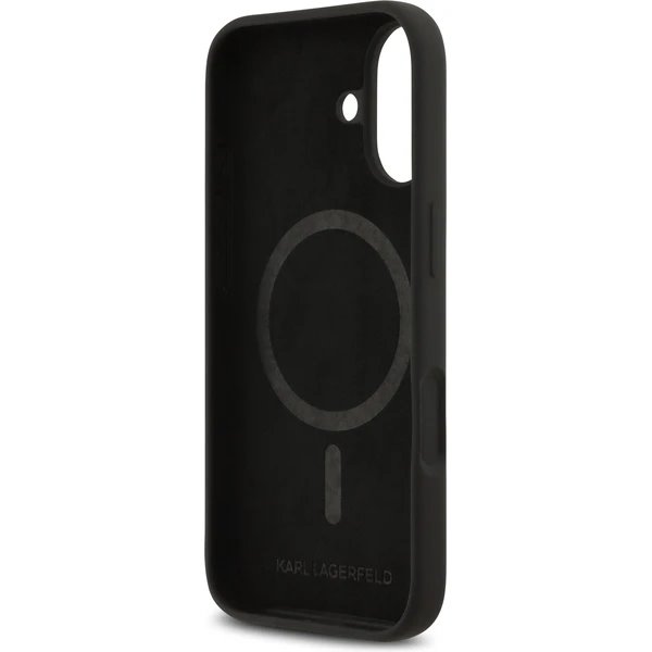Karl Lagerfeld Liquid Silicone K&CH Sketch MagSafe kryt iPhone 17 čierny 