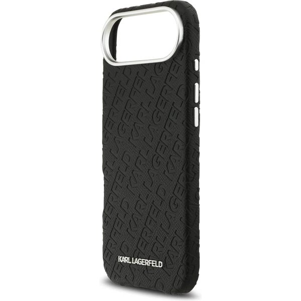 Karl Lagerfeld Grained PU Repeated Logo MagSafe kryt iPhone Air čierny 