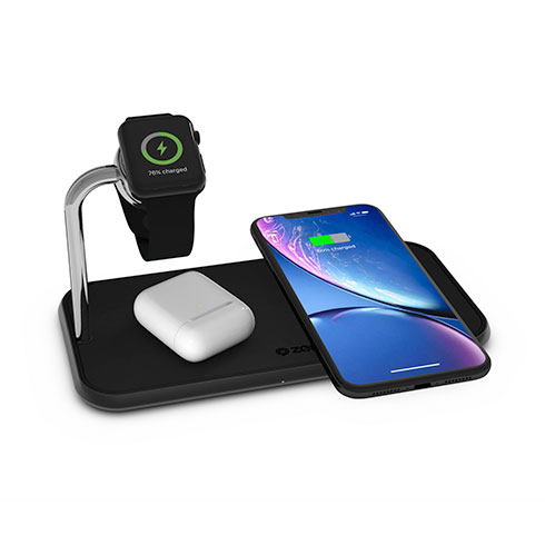 ZENS Aluminium Dual Wireless Charger + Watch 10W - Black 