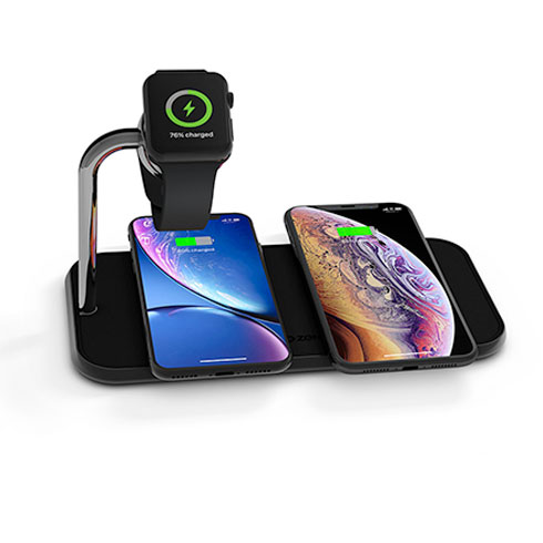 ZENS Aluminium Dual Wireless Charger + Watch 10W - Black 