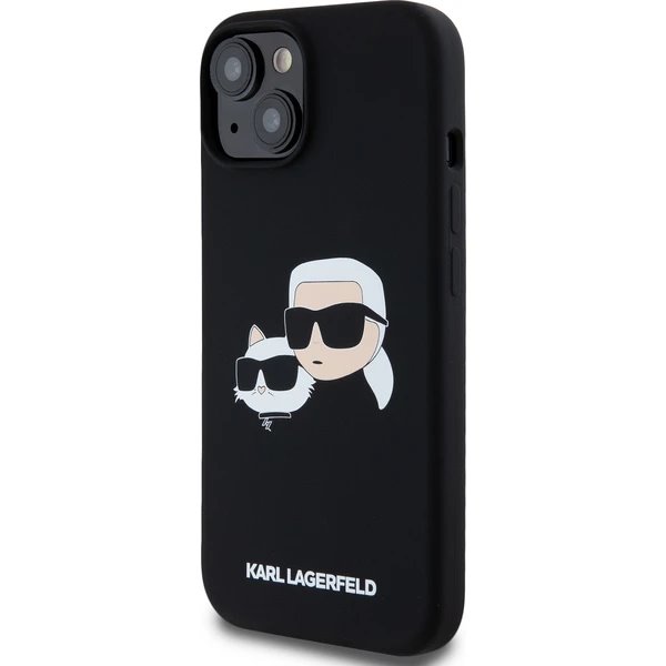 Karl Lagerfeld Liquid Silicone Double Heads MagSafe kryt iPhone 15 Pro Max čierny 
