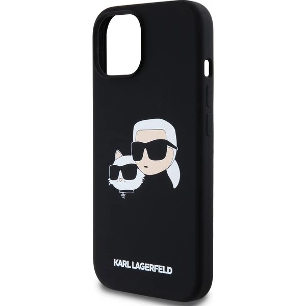 Karl Lagerfeld Liquid Silicone Double Heads MagSafe kryt iPhone 15 Pro Max čierny 