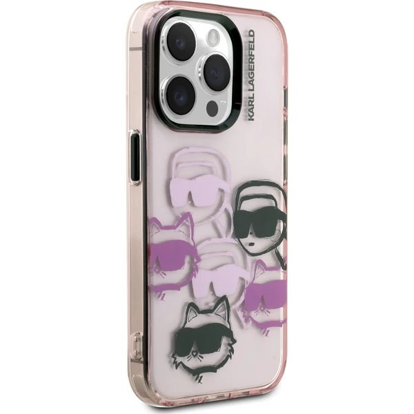 Karl Lagerfeld IML Multi K&CH Heads kryt iPhone 15 Pro Max ružový 