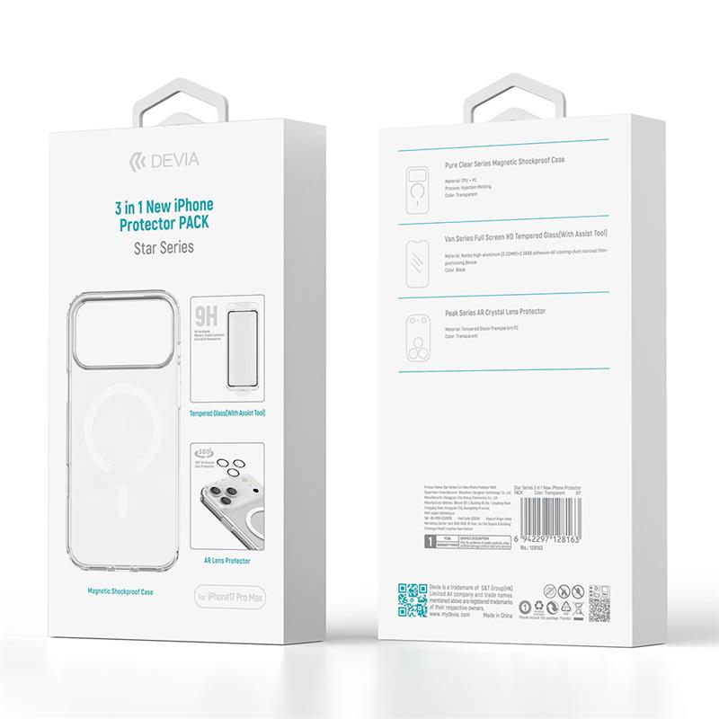 Devia Star Series 3 in 1 iPhone Protector Pack pre iPhone 17 Pro Max 