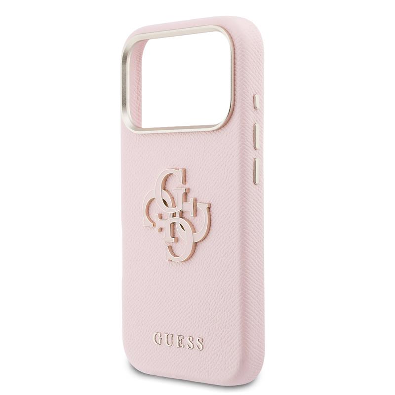 Guess PU Resin Logo kryt iPhone 17 Pro Max ružový 