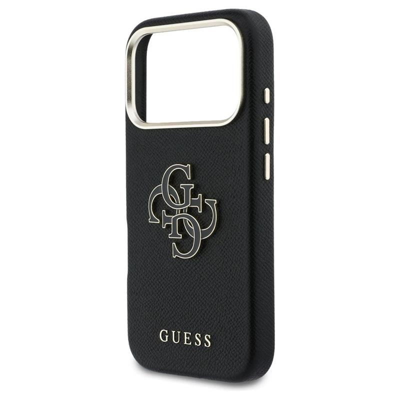 Guess PU Resin Logo kryt iPhone 17 Pro čierny 