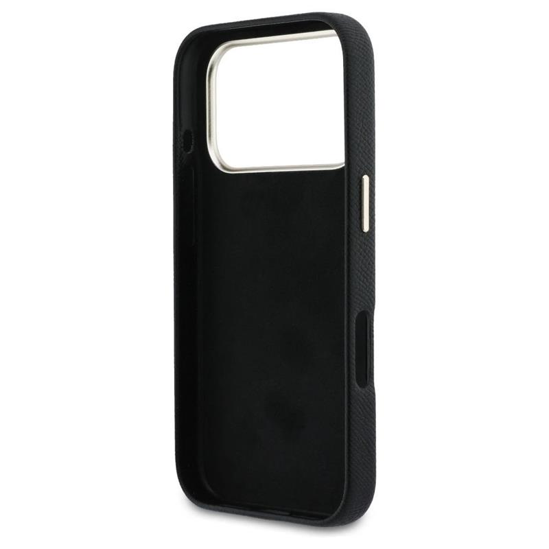 Guess PU Resin Logo kryt iPhone 17 Pro čierny 