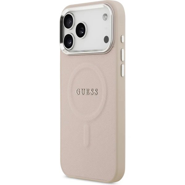 Guess PU Saffiano MagSafe kryt iPhone 17 Pro ružový 