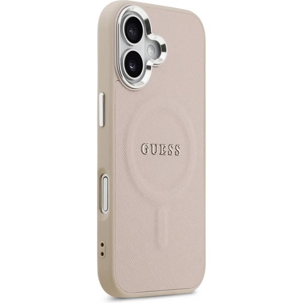 Guess PU Saffiano MagSafe kryt iPhone 17 ružový 